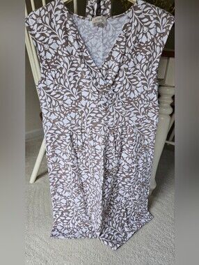 Taupe and White Summer Dress